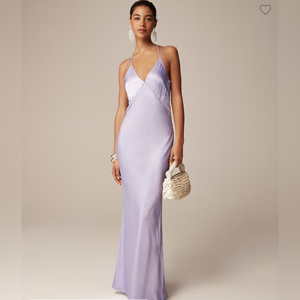 Anna October© X J.Crew V-neck slip dress in luster crepe